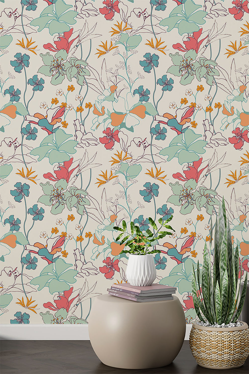 beige-colour-background-flower-vine-wallpaper-sample