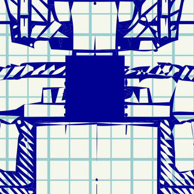 blue-machine-design-Singular design large mural-zoom-view