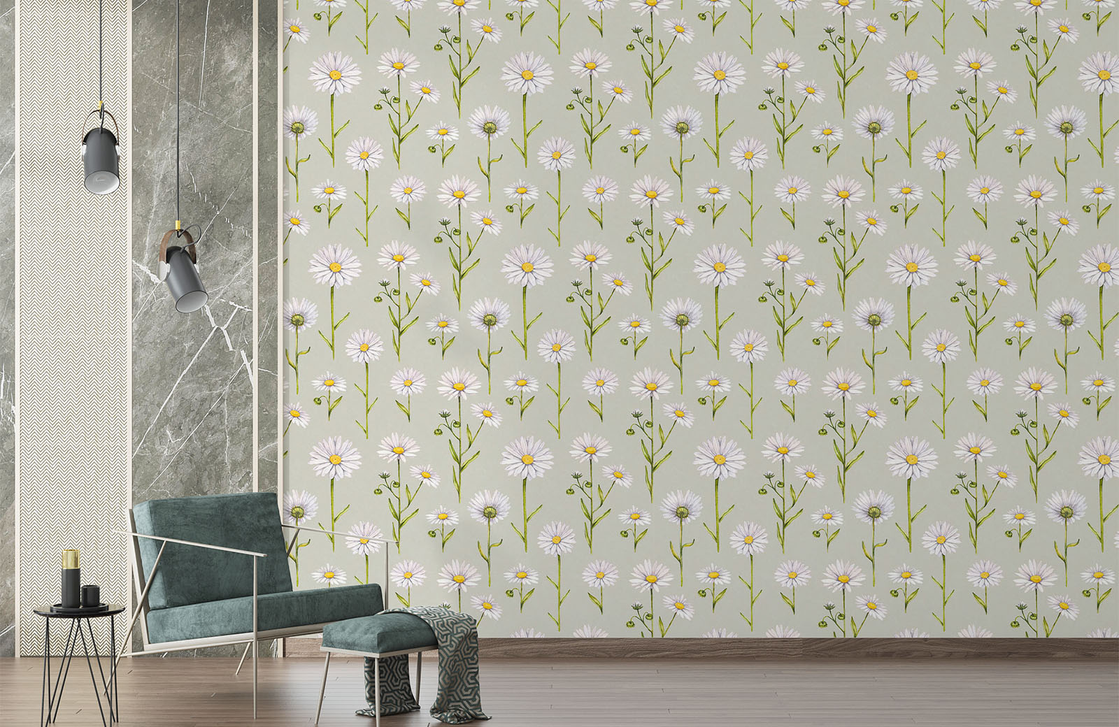 daisy-flower-with-stem-and-leaf-wallpaper-with-chair