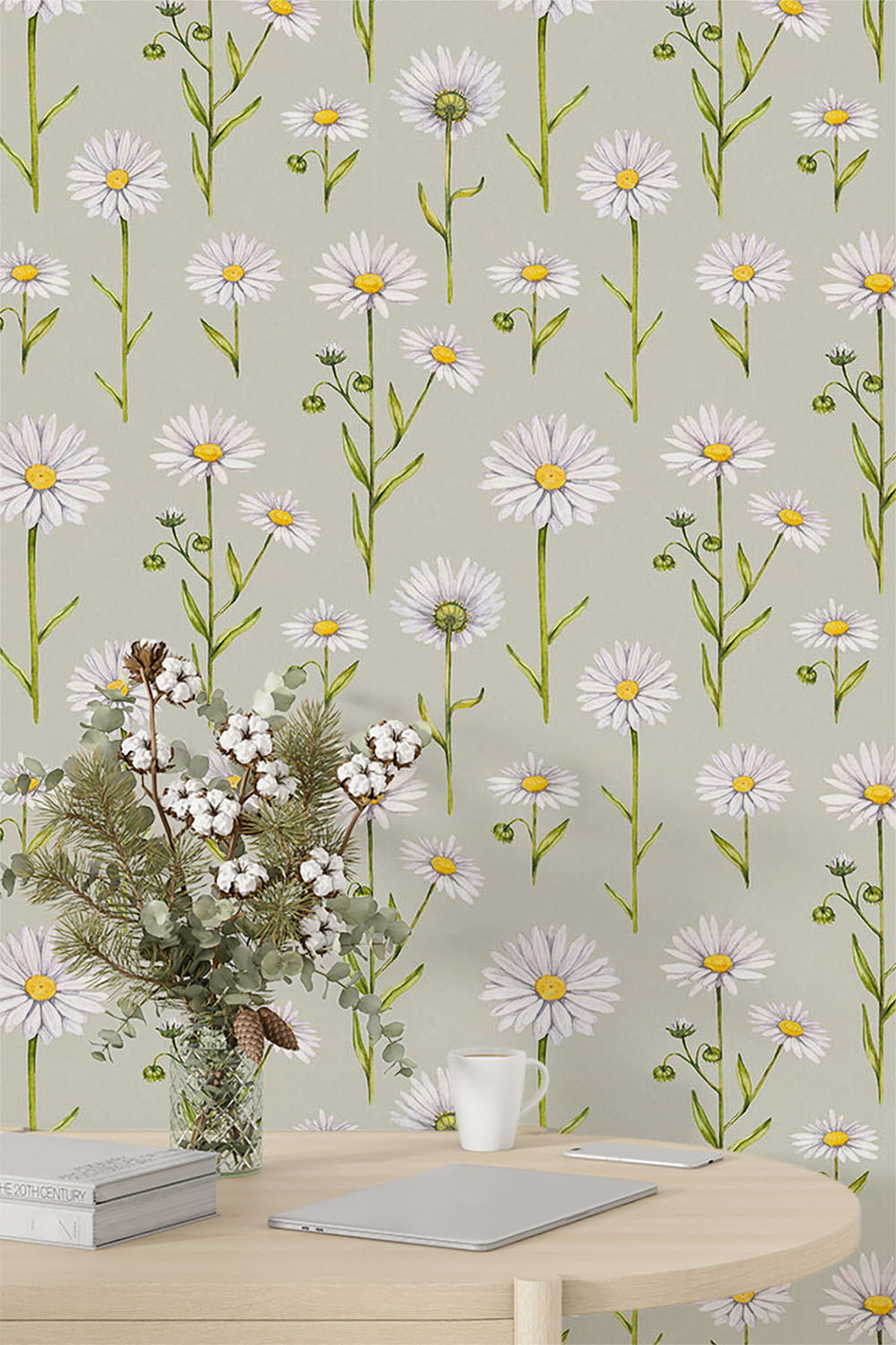 daisy-flower-with-stem-and-leaf-wallpaper-sample