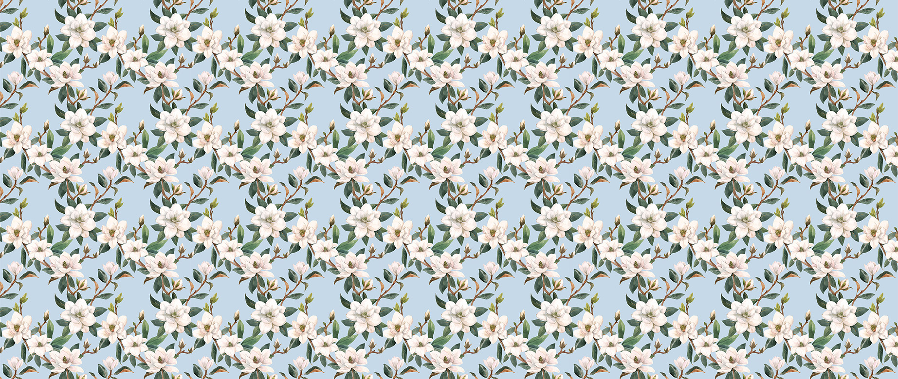 hand-drawn-blue-watercolour-magnolia-flowers-wallpapers-full-wide-view