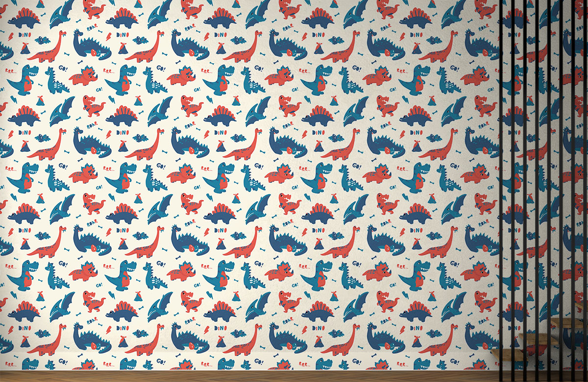 cute-dinosaurs-playing-kids-wallpaper-on-large-wall