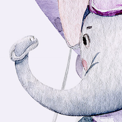purple-elephant-design-Singular design large mural-zoom-view