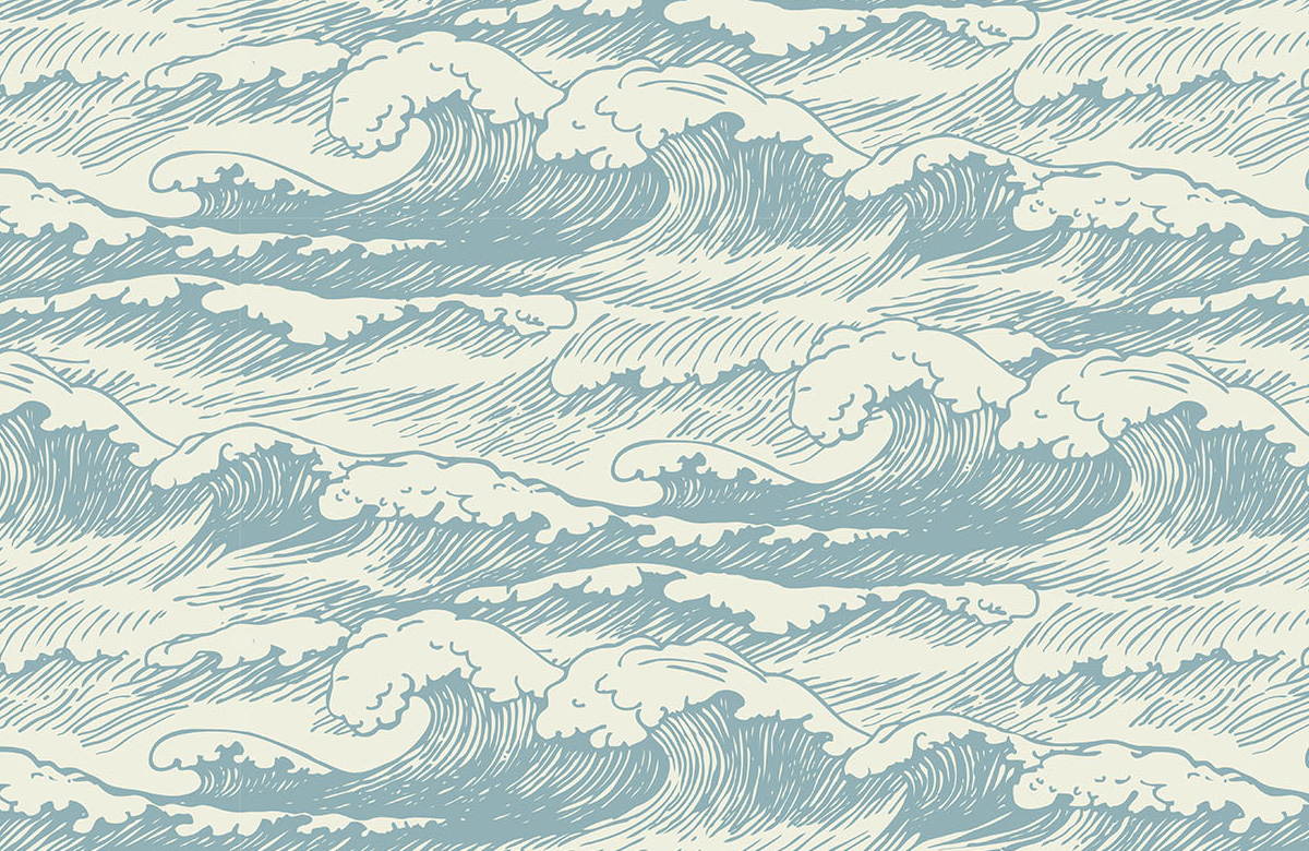 blue-waves-design-Seamless design repeat pattern wallpaper-roll