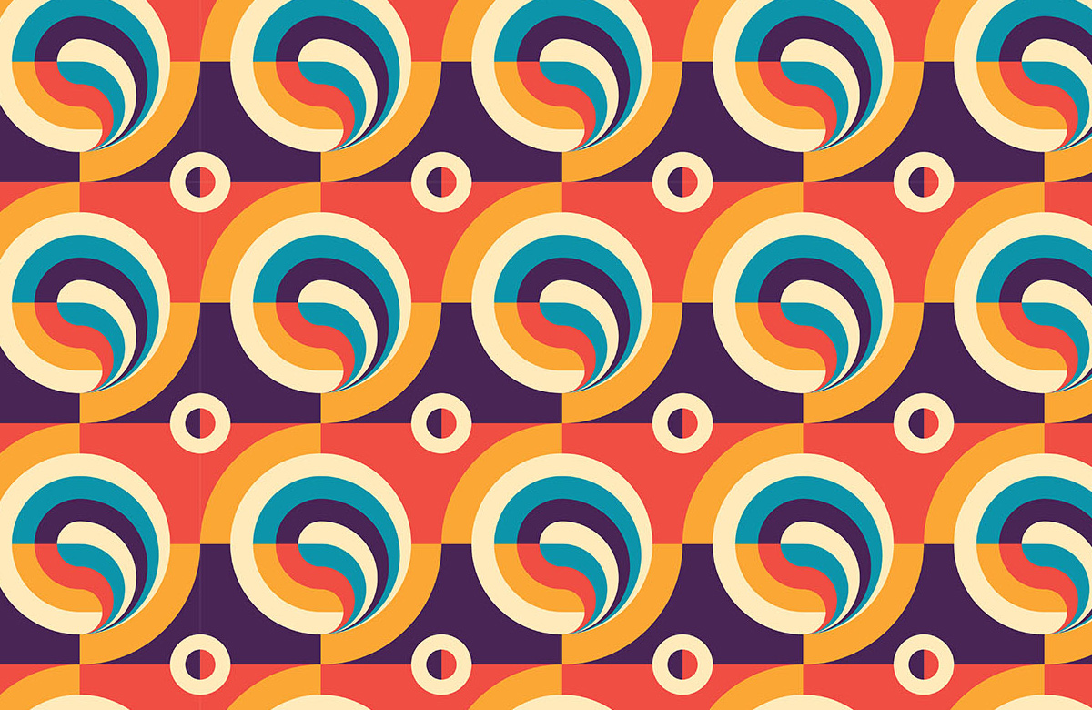 orange-circle-design-Seamless design repeat pattern wallpaper-roll