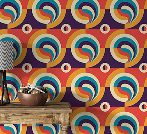 orange-circle-design-Seamless design repeat pattern wallpaper-thumb
