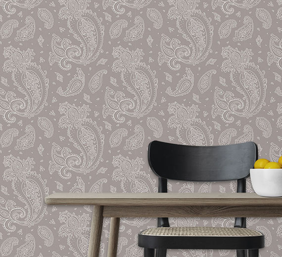 peach-paisley-design-Singular design large mural-thumb