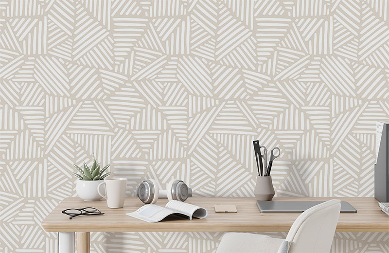 hand-drawn-random-triangles-wallpaper-with-side-table