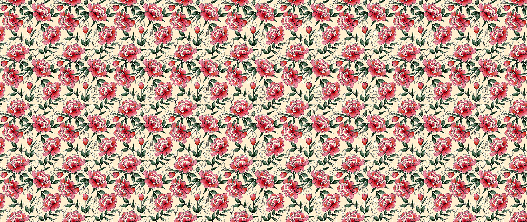 watercolour-red-blooming-floral-design-wallpapers-full-wide-view