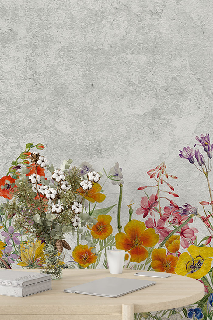 floral-painting-wallpaper-on-high-wall
