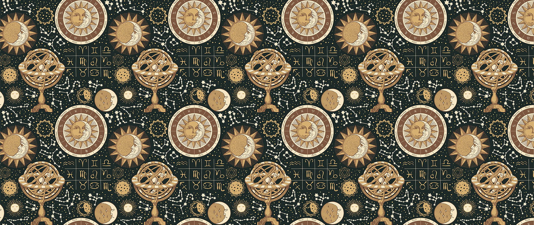 black-zodiac-design-Seamless design repeat pattern wallpaper-in-wide-room