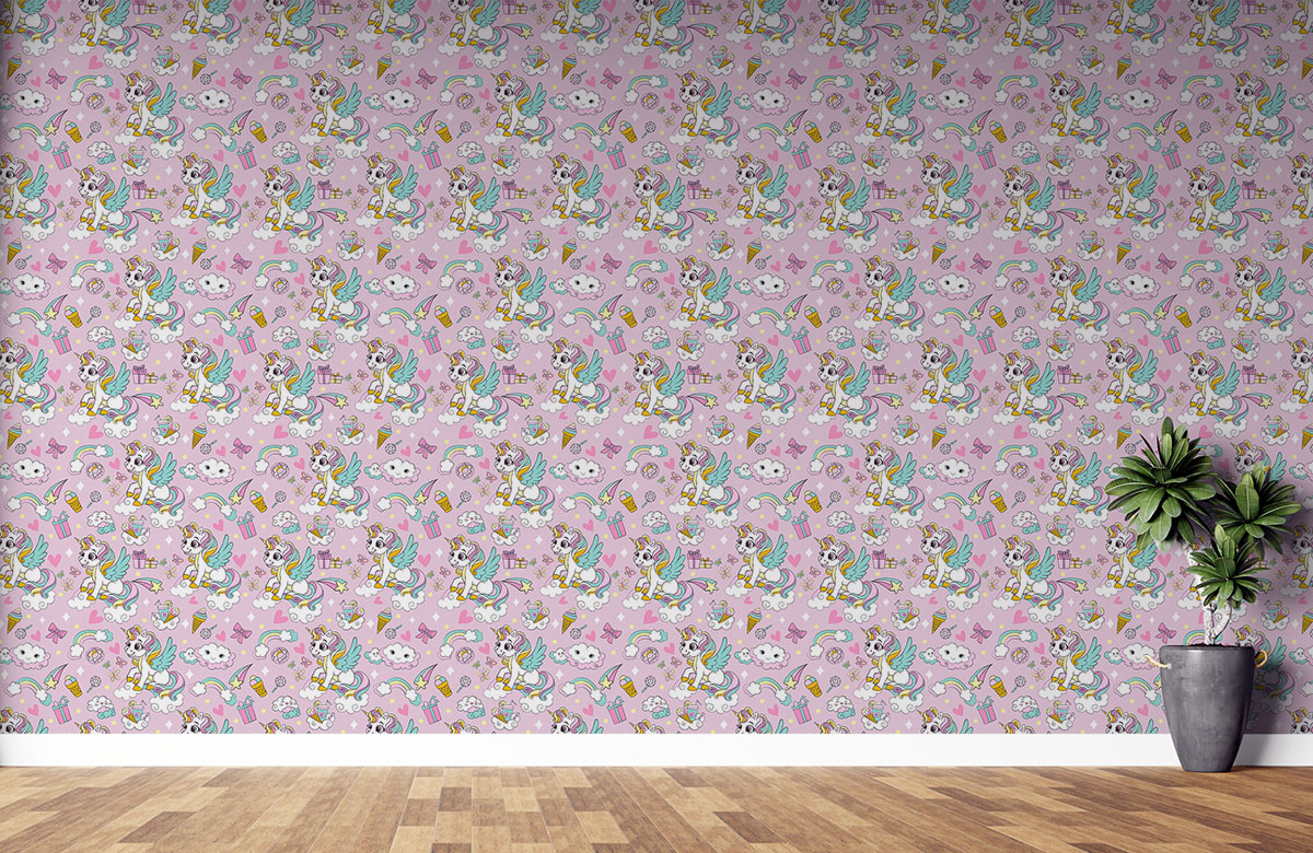 pink-unicorn-rainbow-ice-cream-wallpaper-on-large-wall
