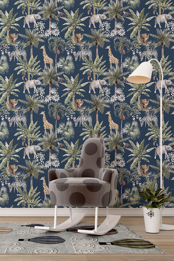 elephant-tiger-giraffe-trees-wallpaper-long-image