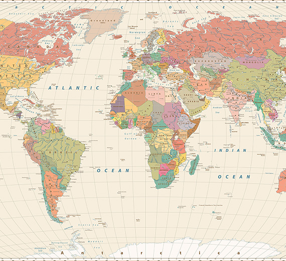 beige-world map-design-Singular design large mural-thumb