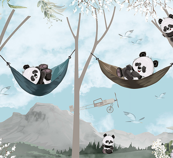 playful-sleeping-panda-on-a-swing-murals-thumb