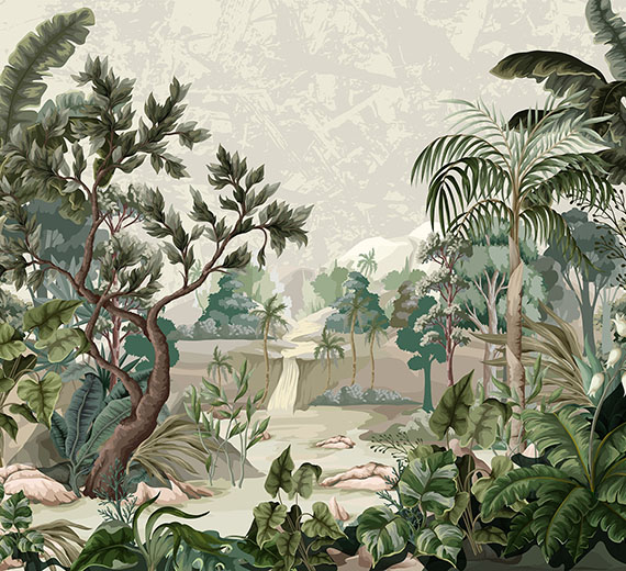 green-forest-design-Singular design large mural-thumb