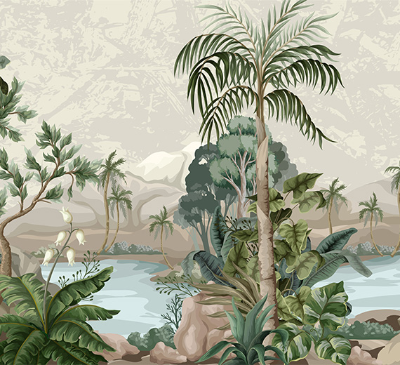 green-chinoiserie-design-Singular design large mural-thumb