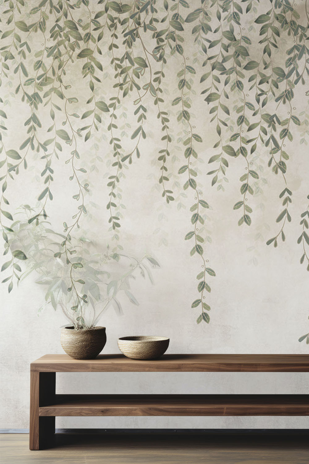 leaves-on-grunge-wall-wallpaper-high-image