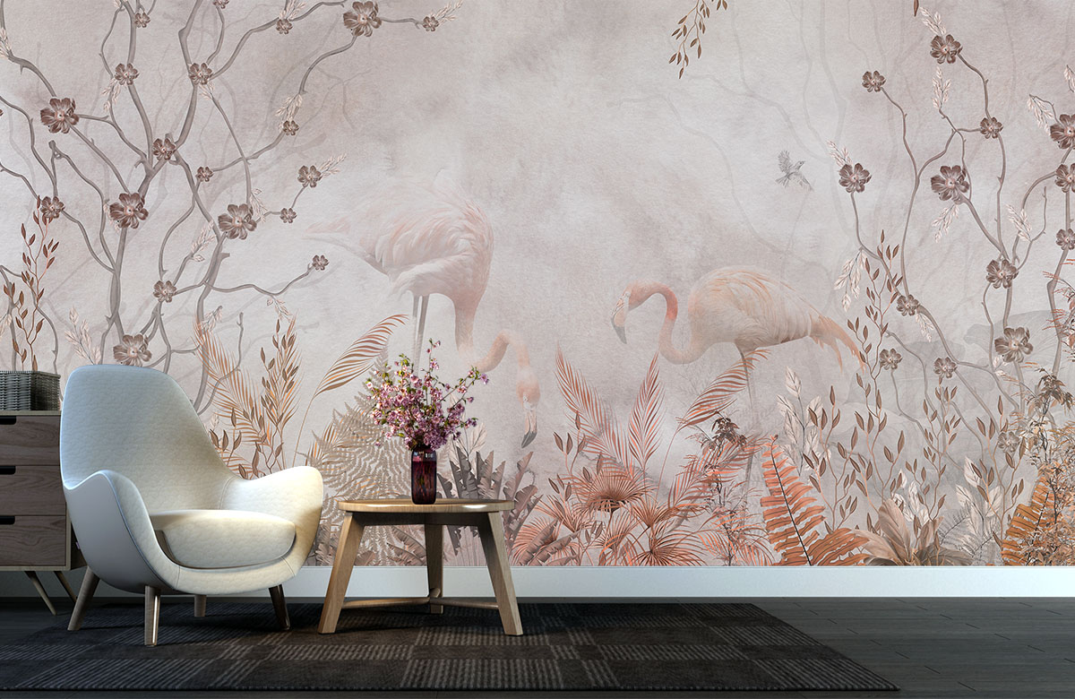 Tropical Wallpaper With Pink Background