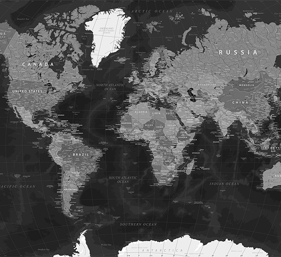 black-world map-design-Singular design large mural-thumb