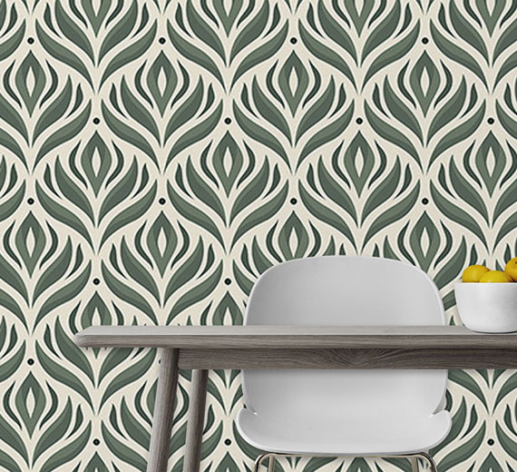 green-flower-design-Seamless design repeat pattern wallpaper-thumb