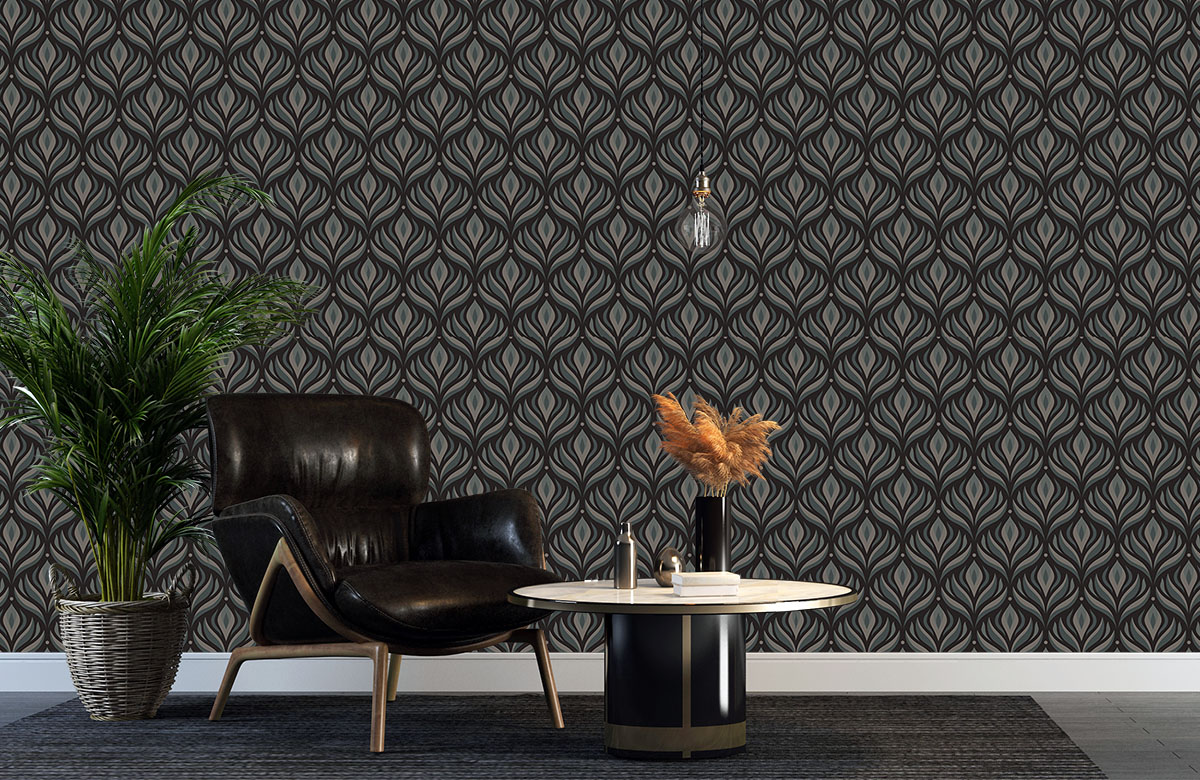 grey-bud-design-Seamless design repeat pattern wallpaper-with-chair