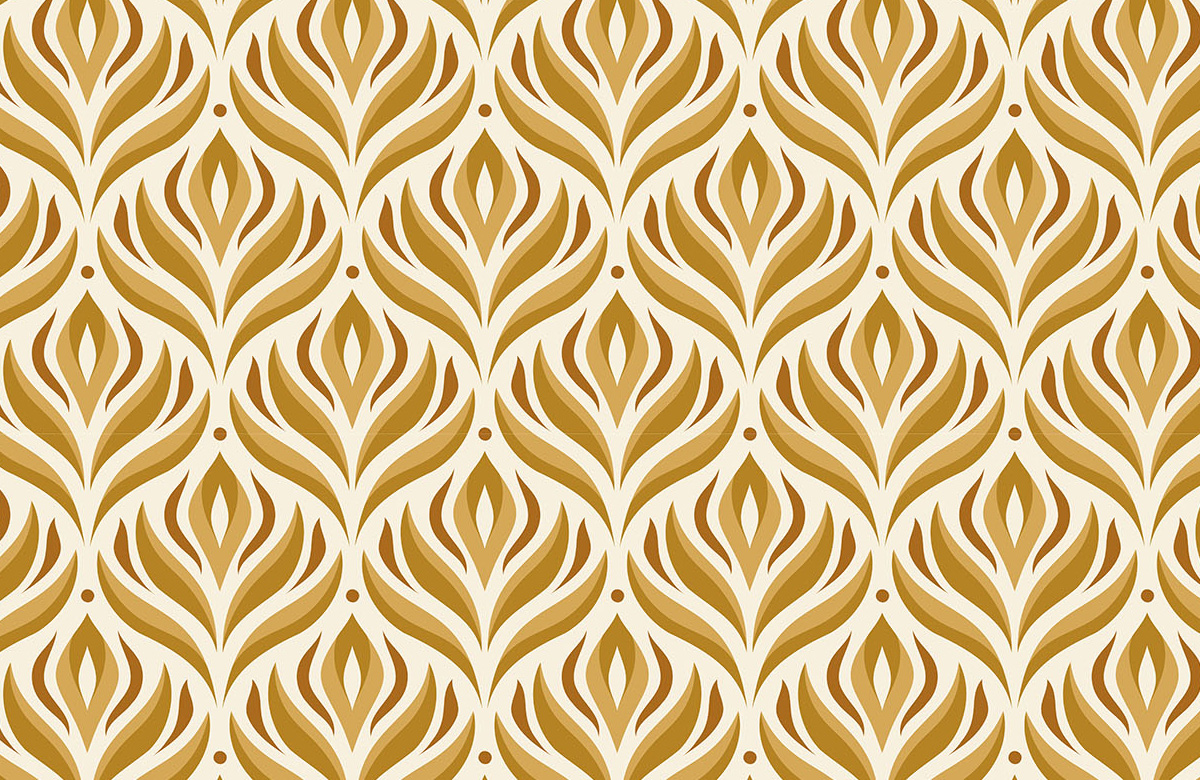 golden-leaves-design-Seamless design repeat pattern wallpaper-roll
