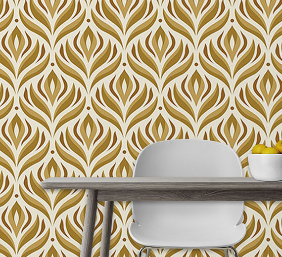 golden-leaves-design-Seamless design repeat pattern wallpaper-thumb