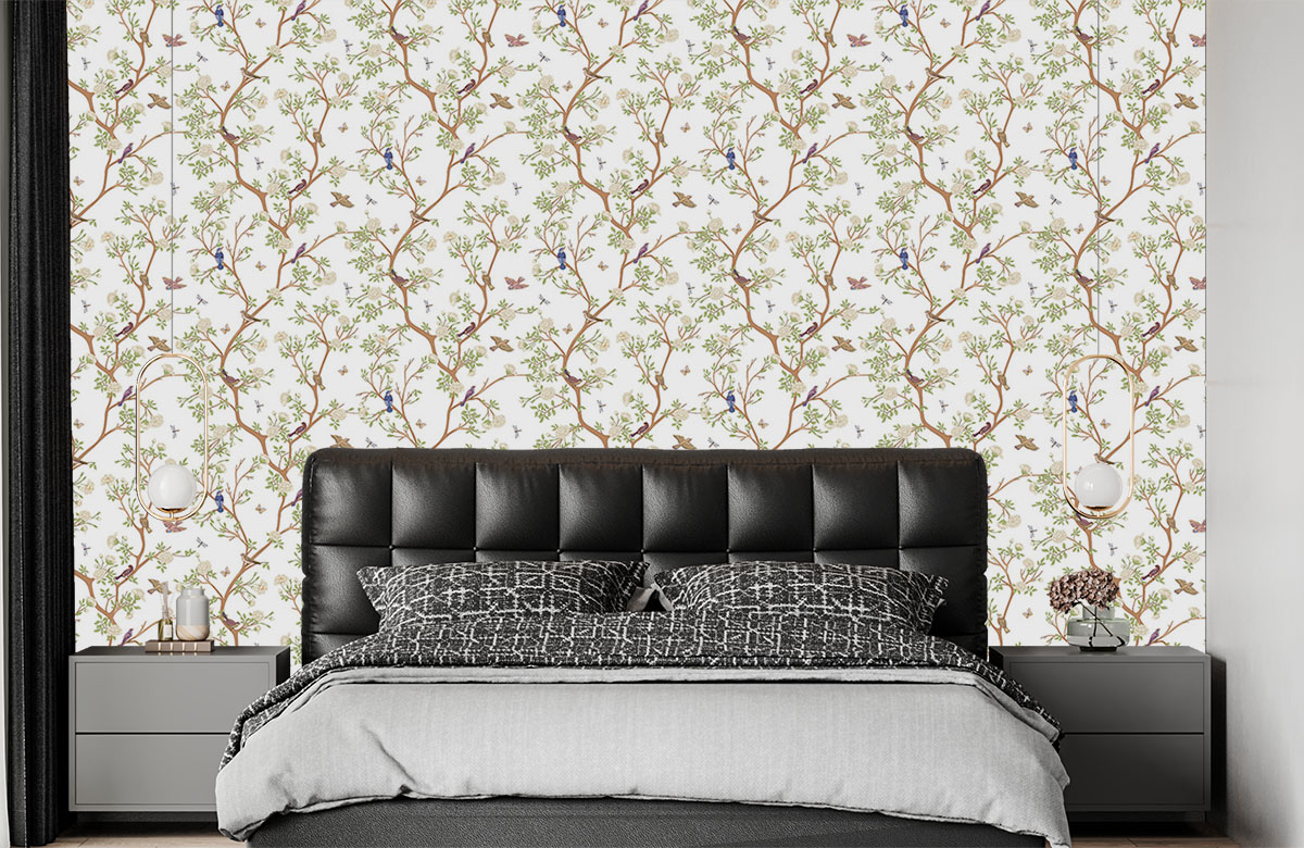 camellia-blossom-tree-sparrow-finches-butterflies-dragonflies-wallpapers-in-front-of-bed