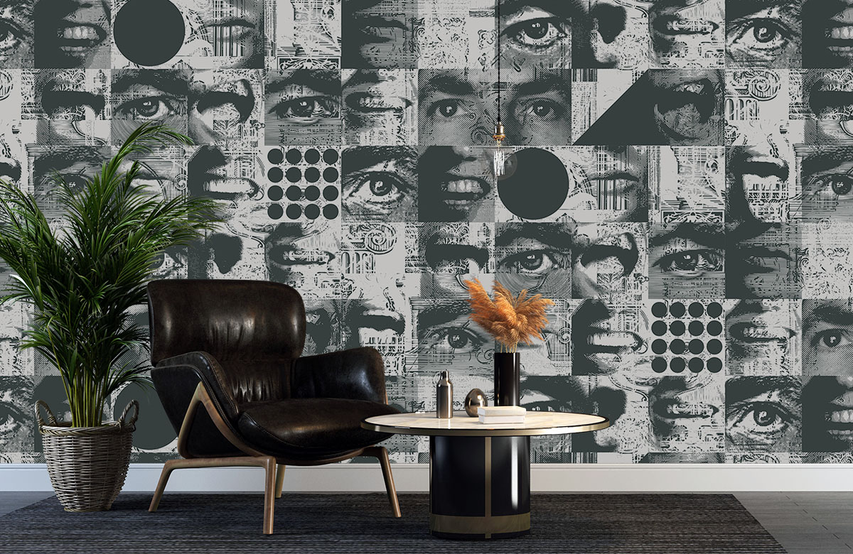 grey-eyes-design-Seamless design repeat pattern wallpaper-with-chair