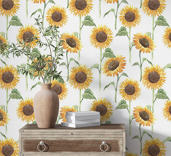 sunflower-with-leaf-in-watercolour-design-wallpapers-thumb
