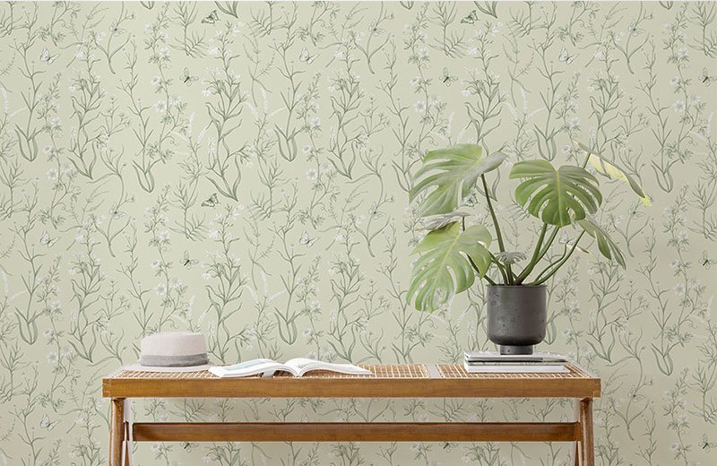 tall-thin-grass-and-plants-wallpaper-with-side-table
