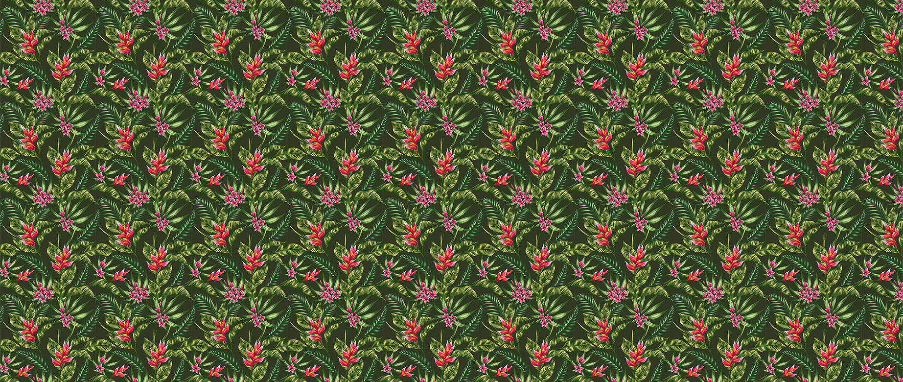 green-leaves-design-Seamless design repeat pattern wallpaper-in-wide-room