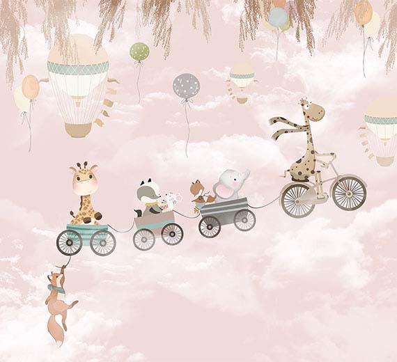 peach-animals-cycling-in-sky-kids-room-wallpaper-wallpaper-thumb