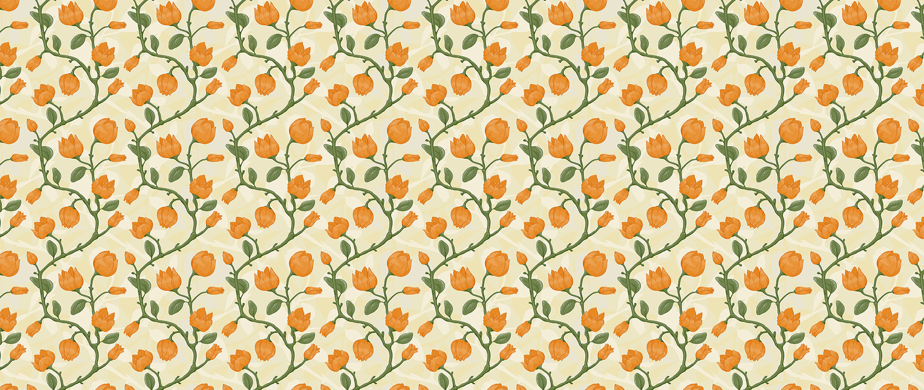 orange-flowers-green-leaves-wallpapers-full-wide-view
