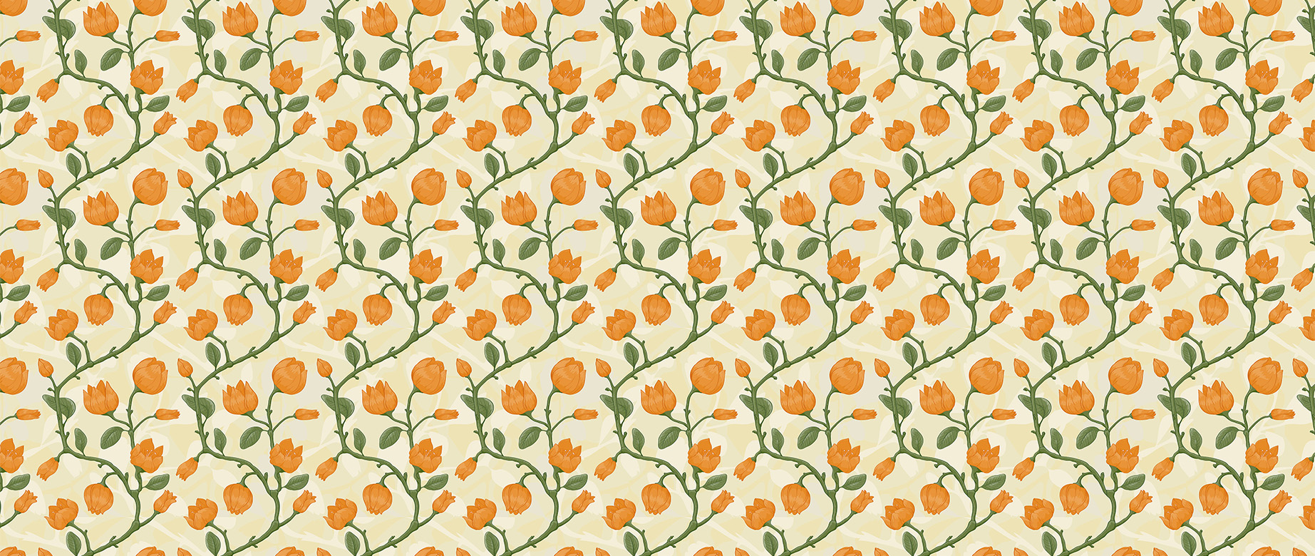 orange-flowers-green-leaves-wallpapers-full-wide-view