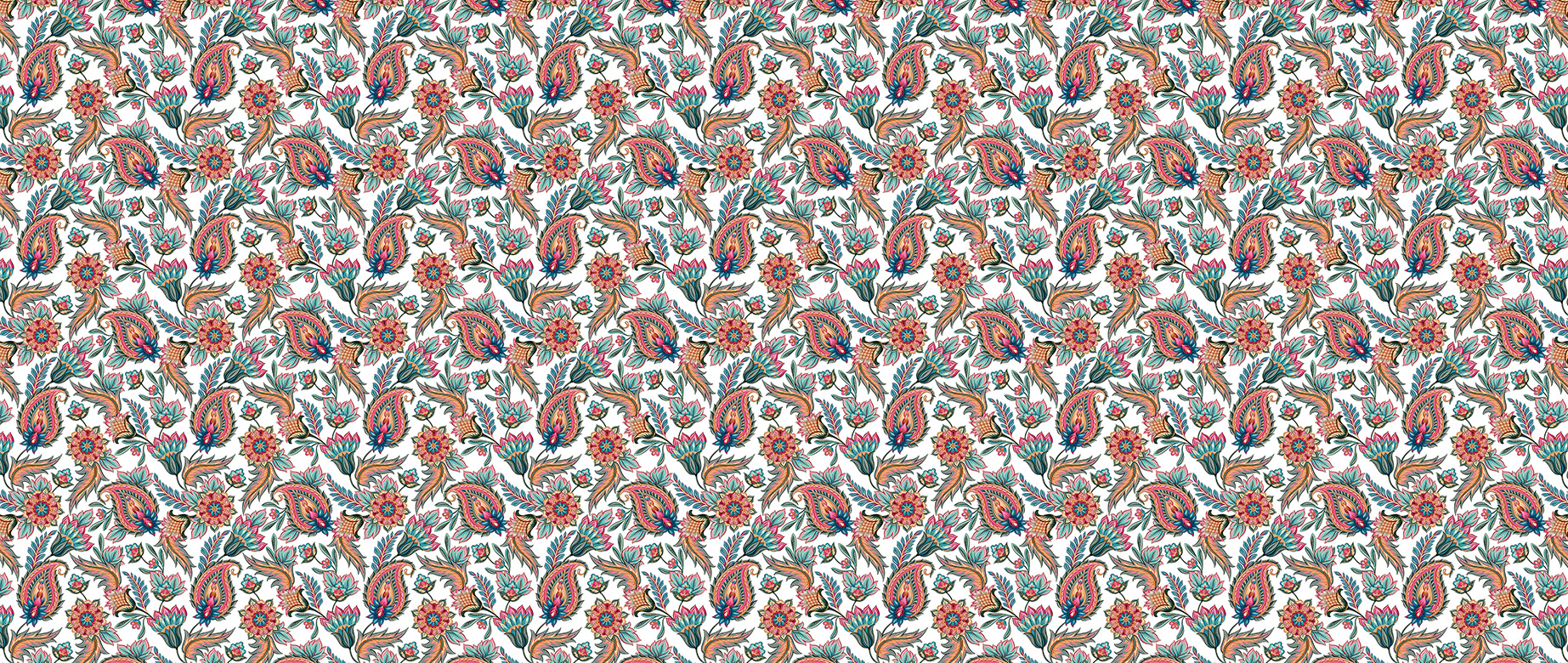 yellow-paisley-design-Singular design large mural-in-wide-room