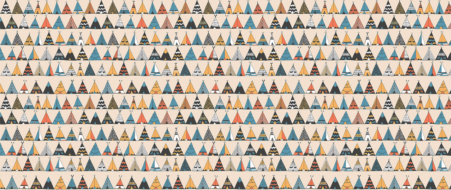 cream-tent-design-Seamless design repeat pattern wallpaper-in-wide-room
