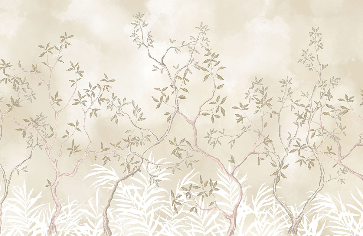 muted-beige-leafy-grove-wallpaper-view