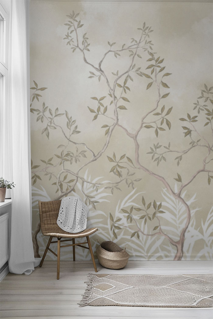 muted-beige-leafy-grove-wallpaper-tall-view