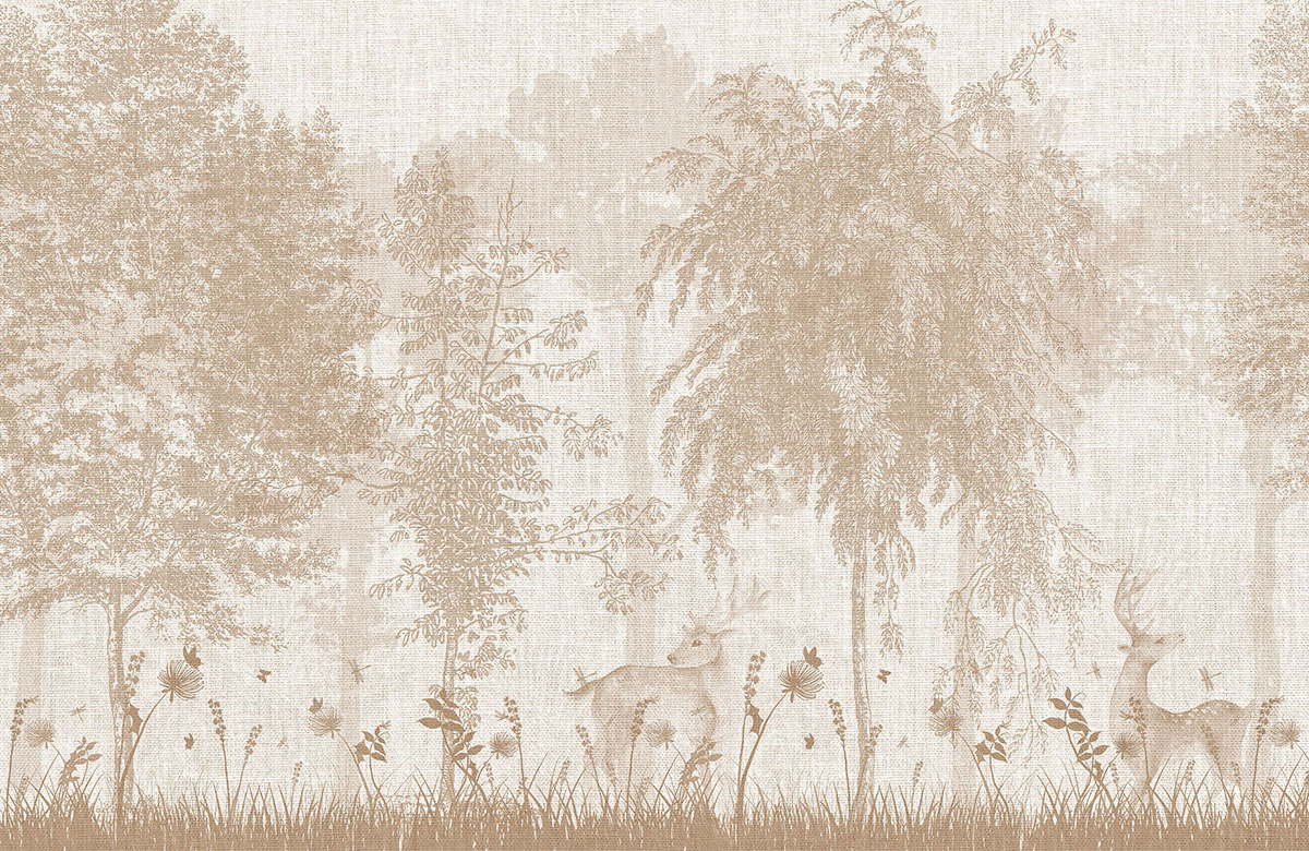 misty-forest-deer-monochrome-wallpaper-view