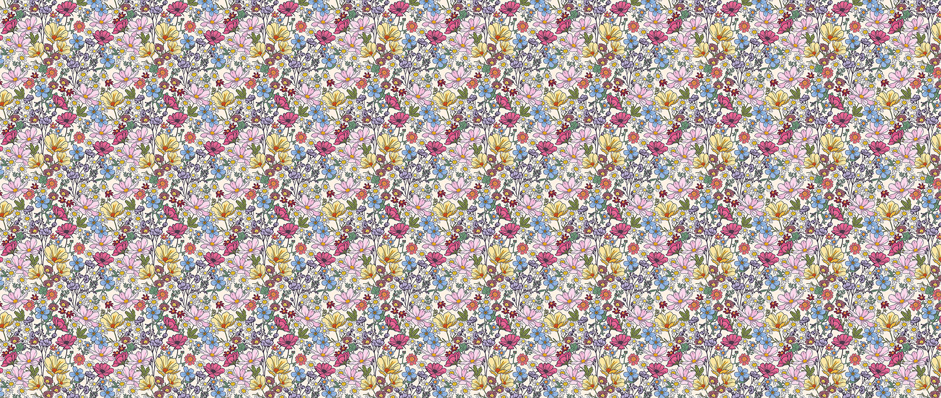 multi-coloured-flowers-in-garden-wallpaper-wide-view