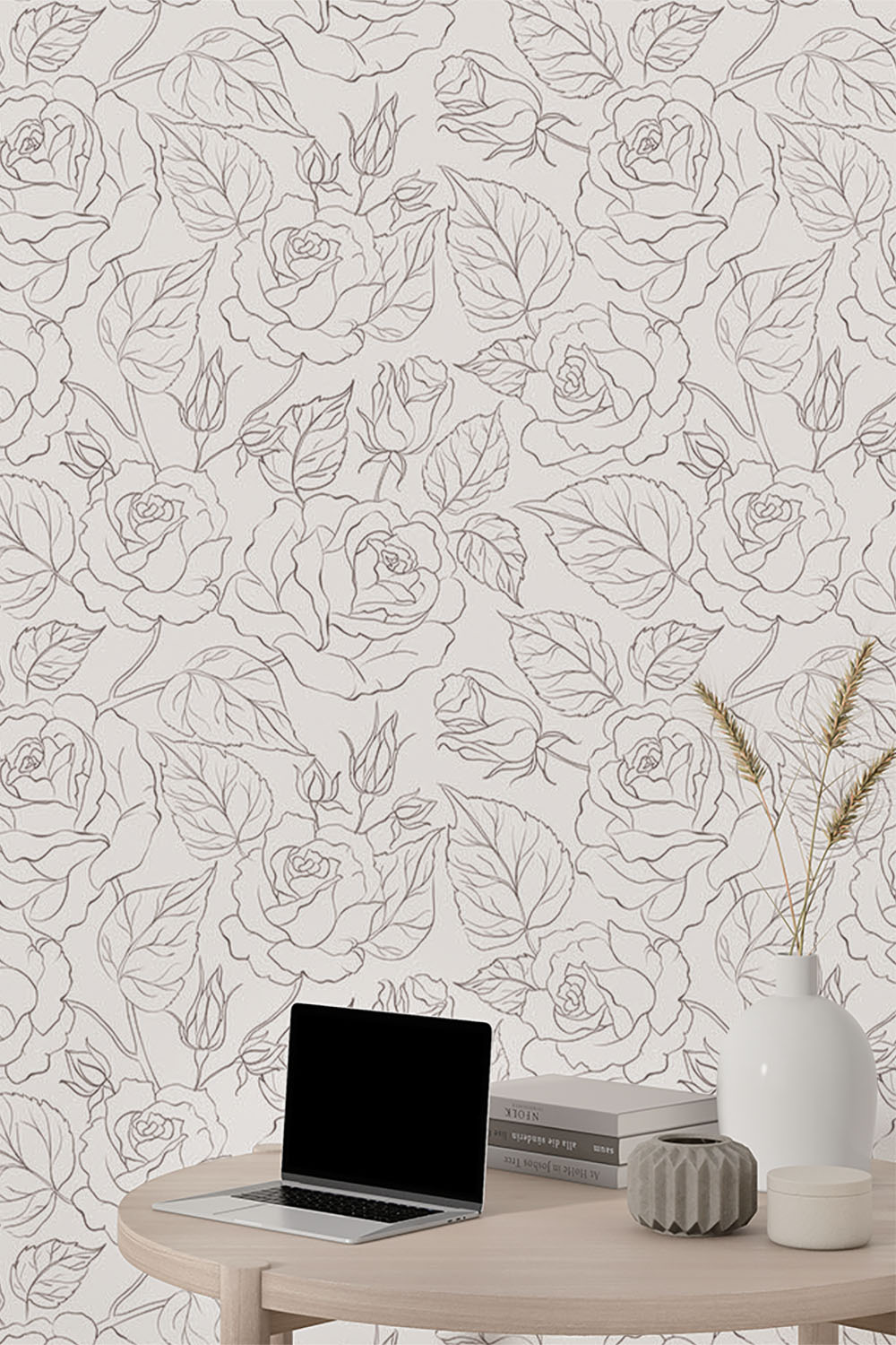 rose-and-leaves-sketch-outline-wallpaper-sample