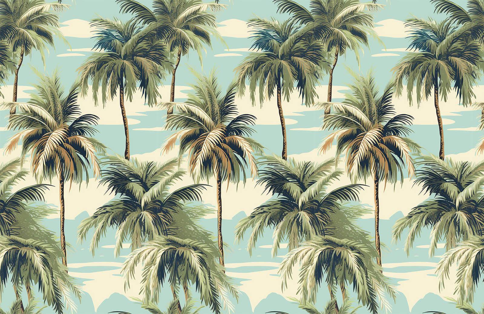 tropical-coconut-tree-in-blue-sky-wallpaper-design