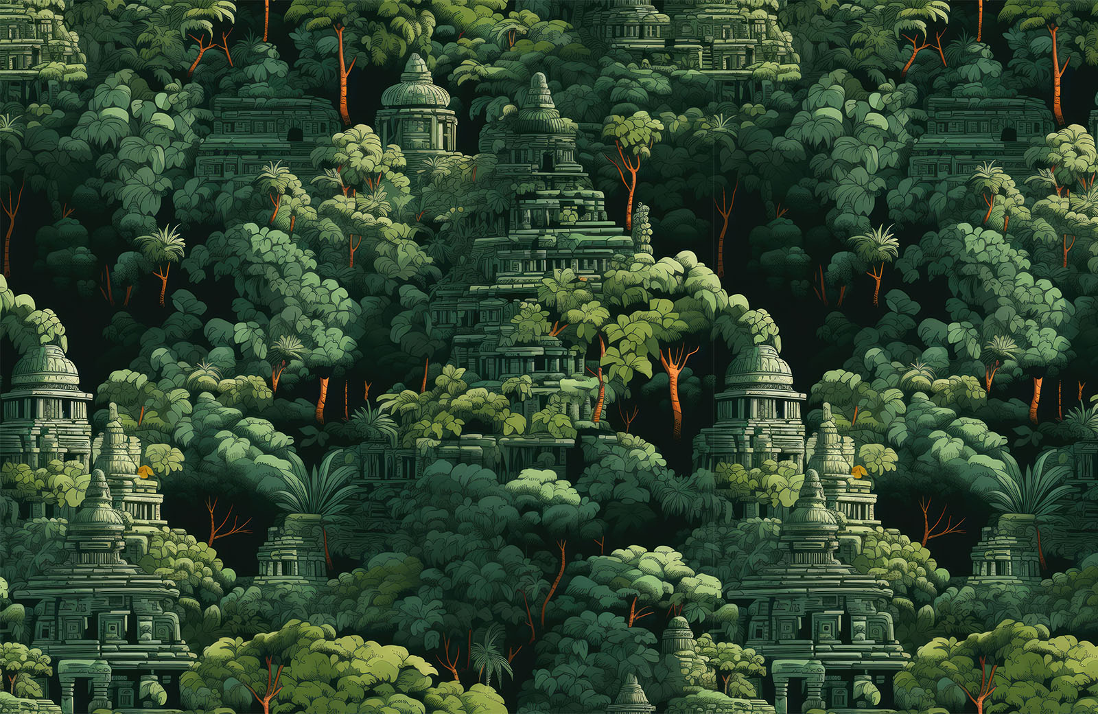 temple-and-green-tropical-forest-wallpaper-design