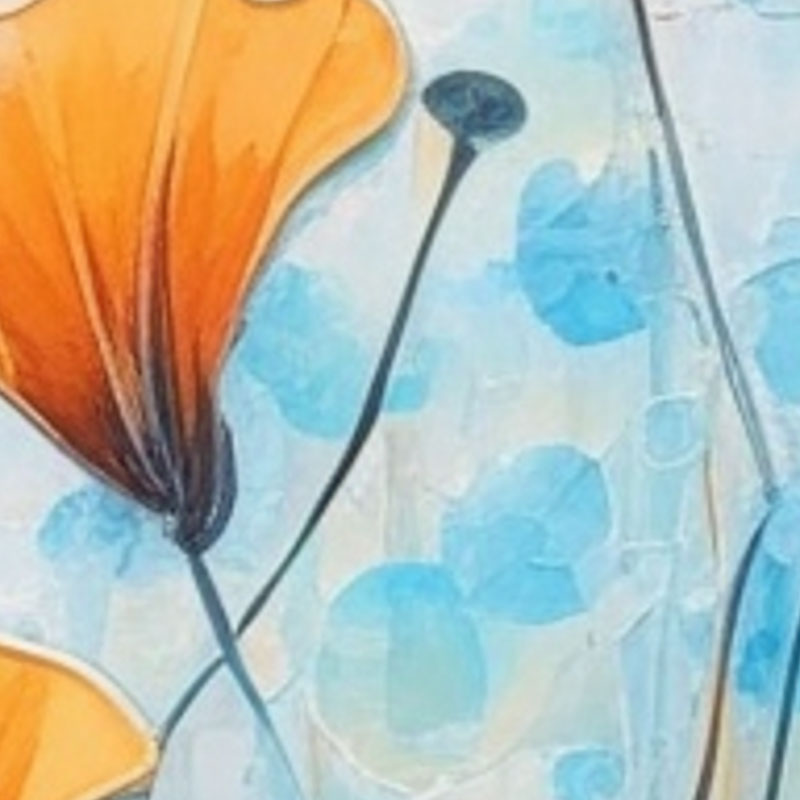 blue-leaf-orange-flowers-3d-wallpaper-wallpaper-zoom-view