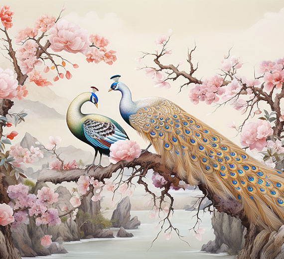 peacocks-on-a-branch-over-a-lake-wallpaper-wallpaper-thumb