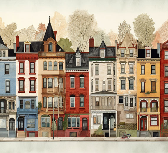 blue-city-street-row-house-watercolour-kids-room-wallpaper-wallpaper-thumb
