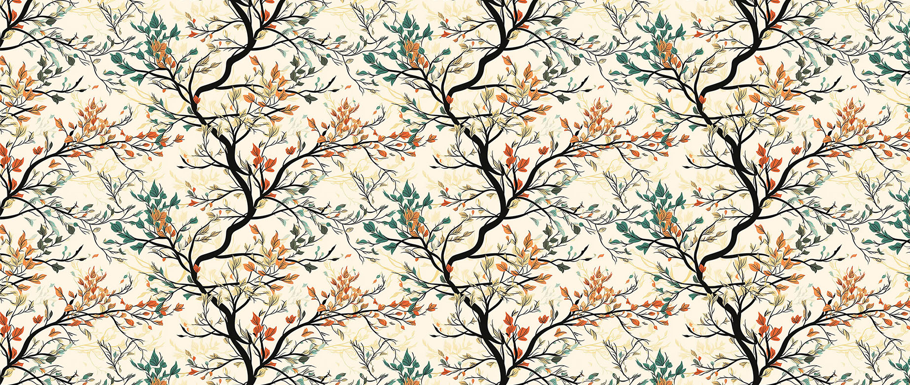 multi-coloured-leaves-branches-drawing-wallpaper-wide-view