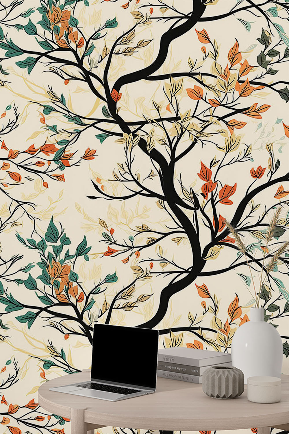 multi-coloured-leaves-branches-drawing-wallpaper-sample